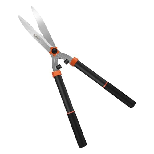 Garden Hedge Shears Manual Hedge Clippers for Trimming Borders Topiaries Boxwood and Decorative Grasses, 21 Inch Carbon Steel Bush Cutter by LKDING