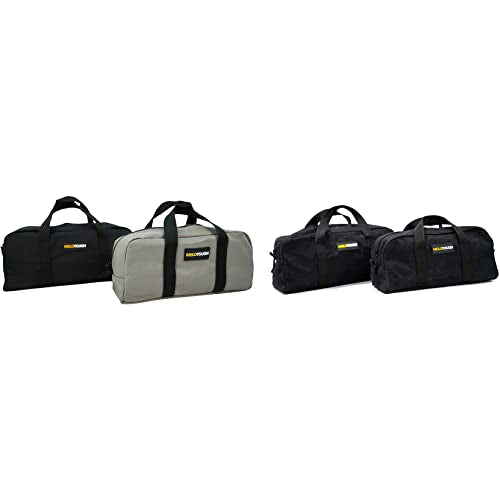 MELOTOUGH Utility Tool Tote Bag Canvas Tool Bag + Waxed Canvas Utility Tool Tote bag Combo Kit-Includes 1 Medium & 1 Small Tool Organizer Bags