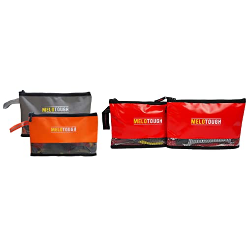MELOTOUGH Multi Small Tool Pouch Small Tool Bag Zipper Bag Zipper Pouches + Waterproof Material 12 inch Zipper Tool Pouch 2 Pack, Multipurpose Tool Bag Carry Case For Small Tools - Storage Pouches