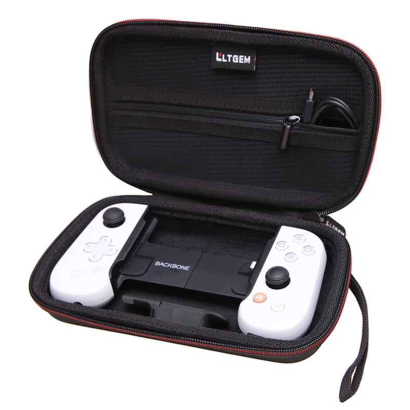 LTGEM Case Compatible with BACKBONE One Mobile Gaming Controller 2nd Gen/1st Gen, Handheld Gaming Console Portable Travel Holder for Cables Power Bank Accessories, Case Only (Black) 1.Black