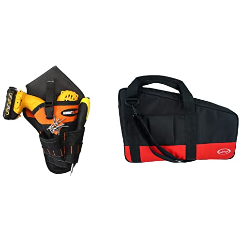MELOTOUGH Heavy Duty Framing Nail Gun Tool Bag with Extra Storage Pockets + Impact Driver Holster Drill Holster for Tools and Drill bits