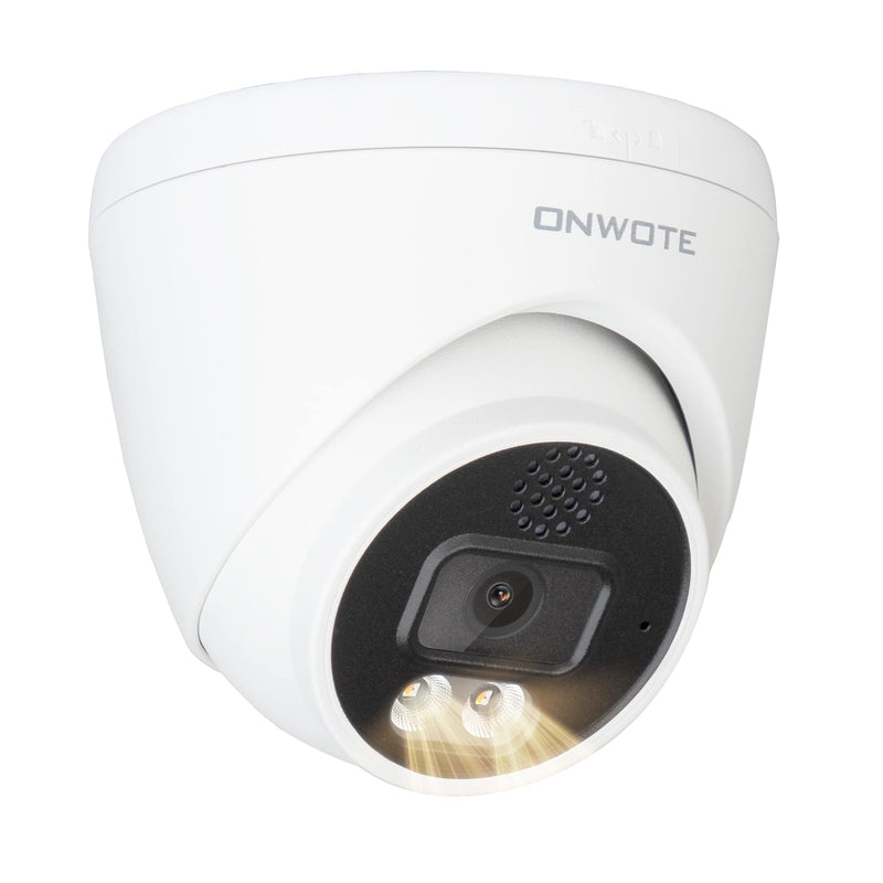 ONWOTE 2 Way Audio 4K 8MP PoE IP Camera, AI Human Vehicle Detection Activate Bright Spotlight, 125° Wide File of View, Indoor/Outdoor, Commercial Wired Camera for Business, Add-on to PoE NVR System
