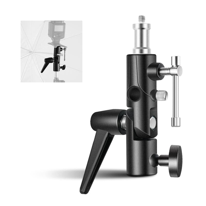 NEEWER Camera Flash Bracket H Type Mount with Umbrella Softbox Holder, 180° Swivel Adjustable Metal Light Stand Adapter with 1/4" to 3/8" Screw Adapter for Speedlite LED Light Stand Tripod (2 Pack) FB-1(2-Pack）