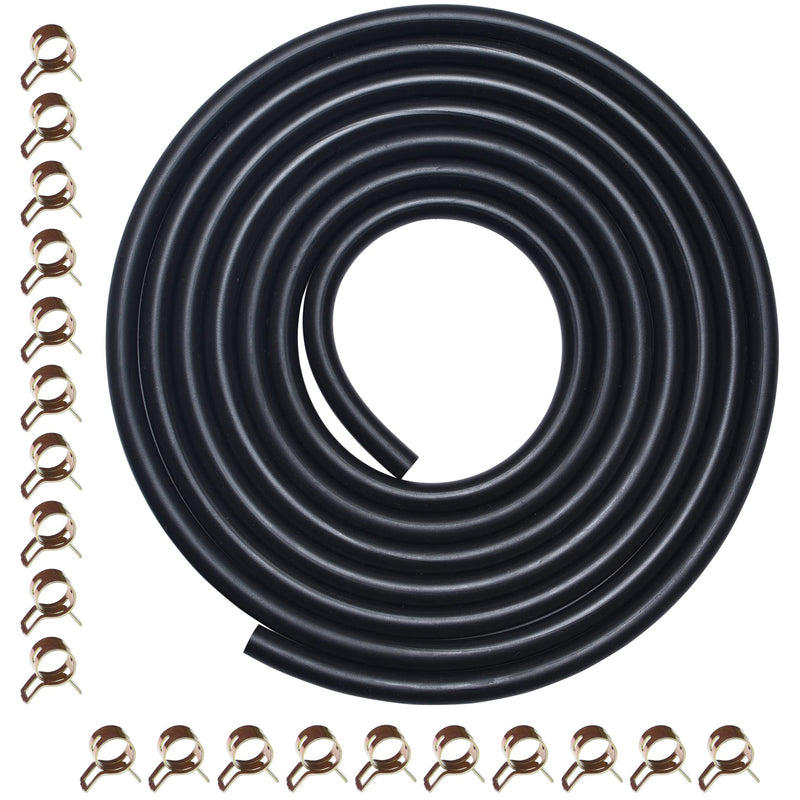 10 Feet 3/16 Inch ID Fuel Line with 20pcs Hose Clamps for Kawasaki Kohler Briggs & Stratton Honda Predator Champion Generac Small Engines Mini Bike ATV Mowing Machine Snow Machine