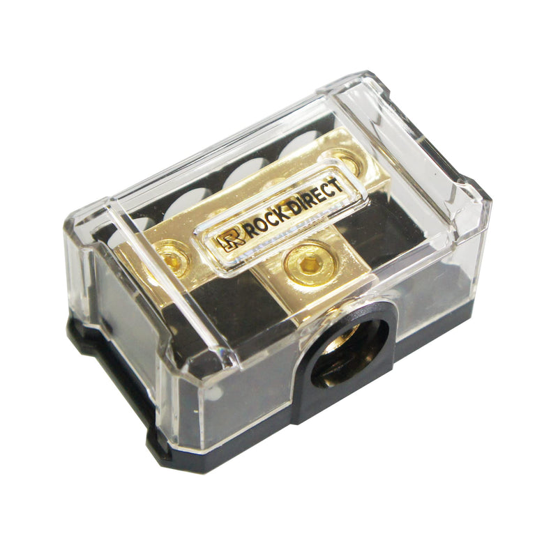 DB 4 Way Power Distribution Block, 0/2/4 AWG Gauge in, 4/8/10 Gauge Out, Car Audio Stereo Amp Distribution Connecting Block Ground Distributor Block for Car Audio Splitter （4 Way Out）