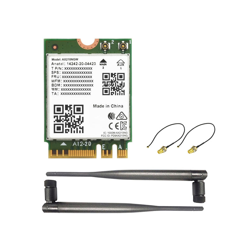 Waveshare Wireless AX210 NIC, Gigabit Tri-Band Wi-Fi 6E, 802.11AX Standard, Bluetooth 5.3, 2.4G/5G/6GHz, NGFF Interface, MU-MIMO, High-Speed Performance & Compatibility