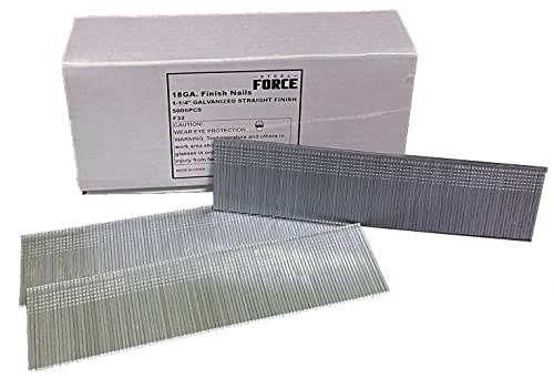 Steel Force F32 18 Gauge Brad Nails, 1-1/4-Inch 18GA Brad Nails, Galvanized Nail Gun Nails for Pneumatic, Electric Brad Nailer Gun (5,000 Counts) 1-1/4 Inch