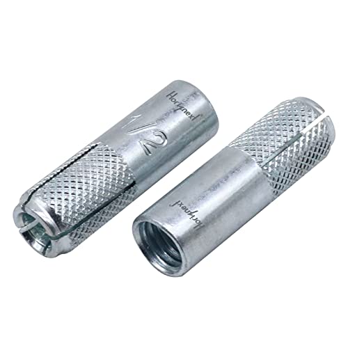 1/2"×2" Drop-in Anchors for Concrete, Zinc-Plated Steel,50 Pcs