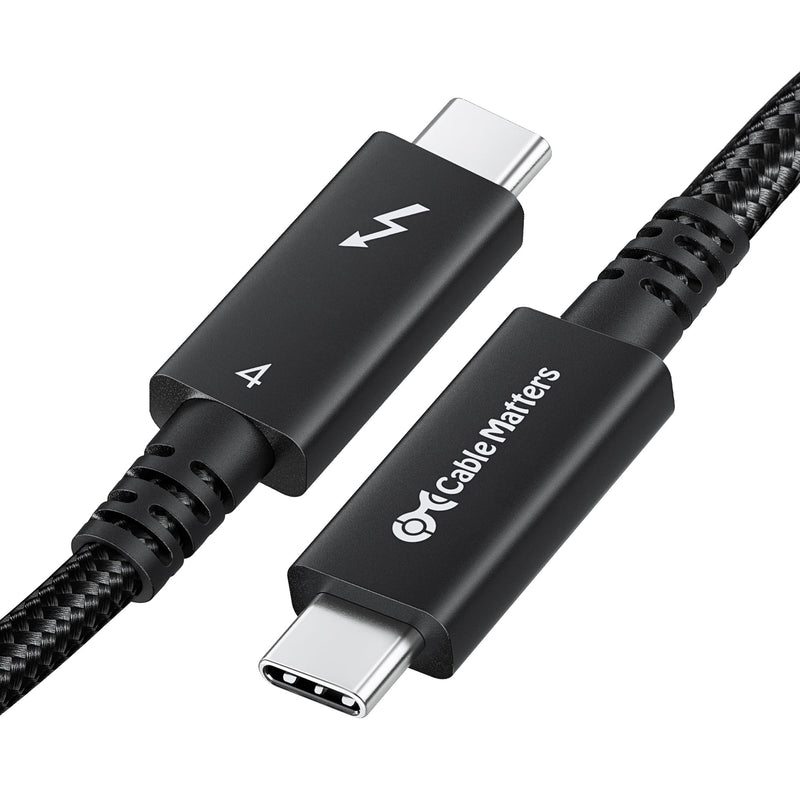 Cable Matters [Intel Certified] Braided 40Gbps Active Thunderbolt 4 Cable 6.6 ft with 100W Charging Power Delivery and 8K Video - Fully Compatible with Thunderbolt 3, USB 4 / USB4, and USB C Port Black