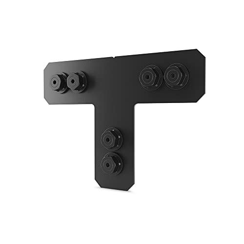 OZCO Ironwood T Tie Plate Connector 4" | Decorative T Connector for Pergola, Deck, Fence and Outdoor Wood Structures | Powder-Coated Galvanized Steel Hardware 4 Inch