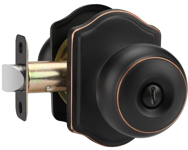 Goldenwarm Oil Rubbed Bronze Door Knobs Interior, Bedroom Door Knob & Bathroom Classic, Bronze Interior Door Knobs 1 Pack Privacy