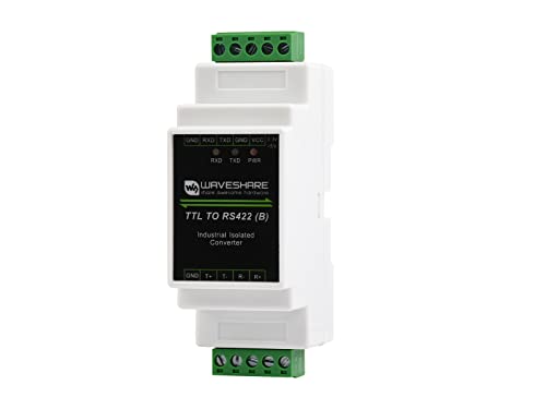 Waveshare Rail-Mount TTL to RS422 Galvanic Isolated Converter Anti-Surge Multiple Isolation Protection Longer Transmission Distance