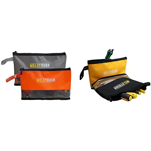 MELOTOUGH Multi Small Tool Pouch Small Tool Bag Zipper Bag Zipper Pouches, Durable Storage Organizer Tote bag 2 packs