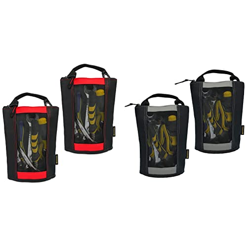 MELOTOUGH Fastener Bag Utility Canvas Zipper Tool Bag Heavy Duty Mesh Window, Hanging Grommets