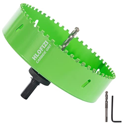 6-1/4 Inch Carbide Grit Hole Saw 6.25 Hole Saw for 6 Inch Recessed Lights, Cutting Through Stucco, Ceiling Old Plaster, Drywall, Cement Board with 1-1/2" Depth, Up to 3X Longer Life 6-1/4 In.