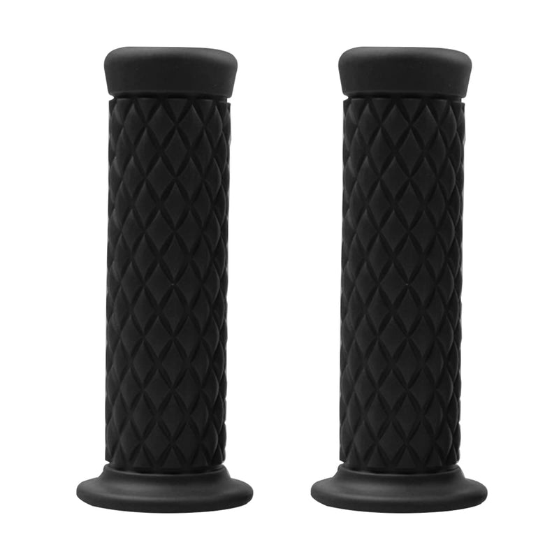 Motorcycle Hand Grips, Non Slip Rubber Bar for 7/8" 22mm/24mm Handles, Vintage Motorbike Thruster Grip, Handlebar for Hand Comfort, Universal for Motocross Scooter Dirt Bike, Open End (Black) Black