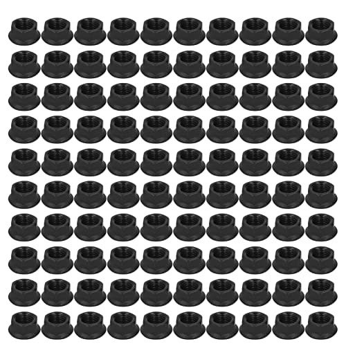 100Pcs M10 X 1.25 Hex Nut Carbon Steel Nut for 168F 170 188 Gasoline Generator Black, Carbon Steel Flange Nuts Hex Nuts Locknuts Nuts