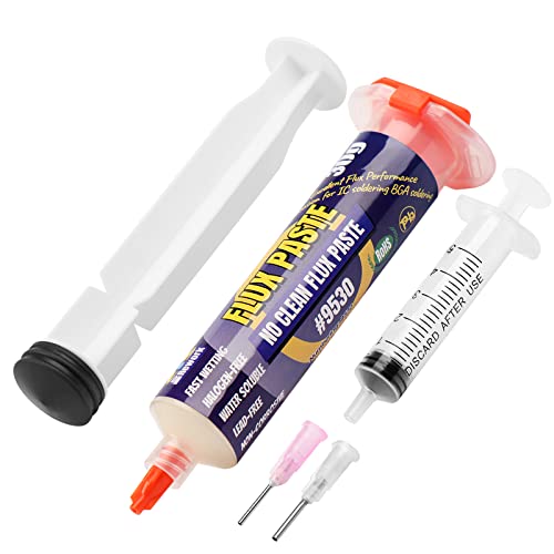 Soldering Paste Flux, 30 ml Lead-Free Syringe Solder Flux Paste, No Clean Rosin Soldering Flux for SMD BGA LED PCB Electronics Soldering (1.62oz/46g)