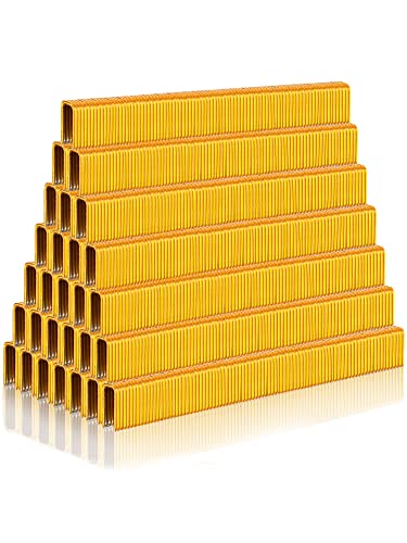Tinlade 7500 Counts 18 Gauge 1/2 x 1/4 Inch Gold Galvanized Finish Narrow Crown Staples for Pneumatic, Electric Stapler/Brad Nailer