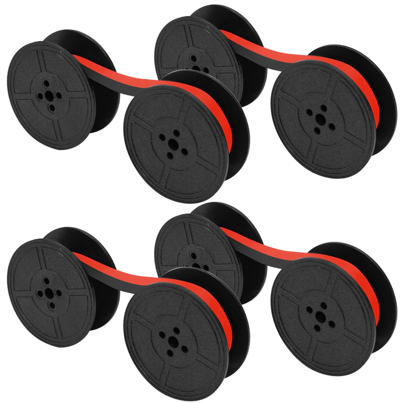 4 Pairs Universal Typewriter Ribbon Twin Spool Replacement Pack Compatible with Most Typewriter Black-Red 4 Pair Black-Red