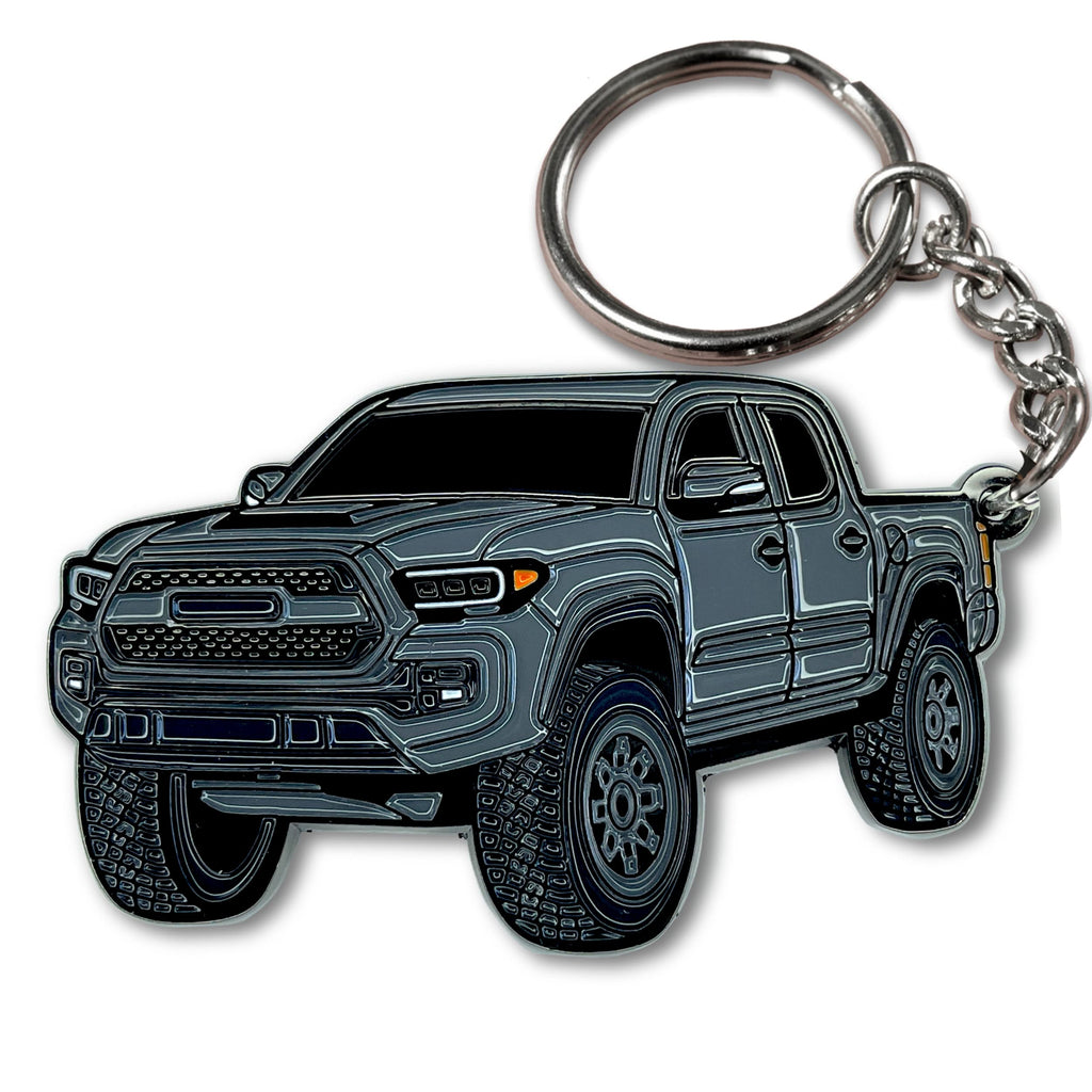 Tacoma Keychain - Tacoma Accessories 2016-2022 mods 2023 2024 Cool Key Chain Fob Cover 3rd gen Toy Truck Magnetic Gray