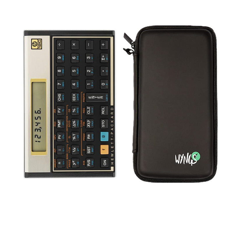 HP 12C Financial Calculator + WYNGS Protective Case Black