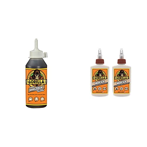 Gorilla Glue (Pack of 1) and Wood Glue (Pack of 2) 1 - Pack Glue + Glue, 4 Ounce