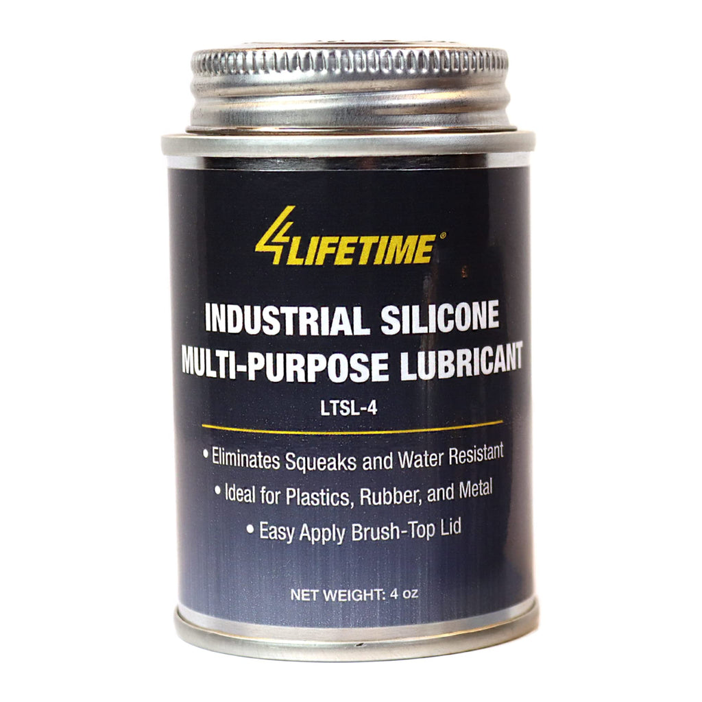 4LIFETIMELINES Multipurpose Automotive Silicone Lubricant for Rubber, Metal, Glass, and Plastic Surfaces, Brush Top Can - 4 oz, Heat and Moisture Resistant, Automotive Silicone Lubricant