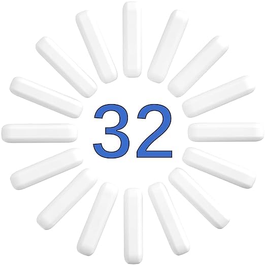 ONiLAB 32PCS 8 * 30mm White Cylindrical Magnetic Stirrer Mixer Stir Bars, Laboratory Magnetic Stir Bar Set 8*30mm 32