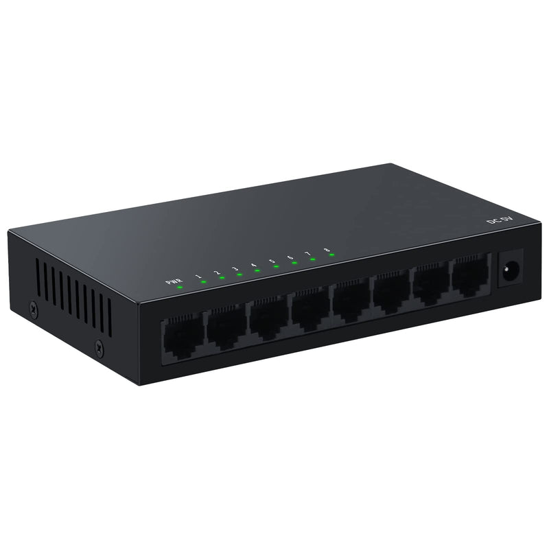 SODOLA 8 Port Gigabit Ethernet Switch|Desktop/Wall-Mount|Plug & Play| Fanless |Metal Housing|Fanless Design|Desktop Ethernet Splitter|Quiet Unmanaged Network Switch 8 Ports*Gigabit