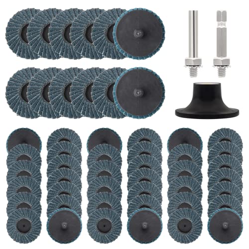 Bonsicoky 48 Pcs 2 Inch 40 Grit Sanding Discs with Disc Pad Holder