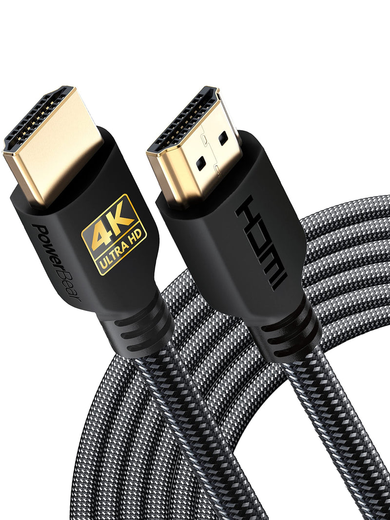 PowerBear 4K Long HDMI Cable 20 ft [2 Pack] High Speed, Braided Nylon & Gold Connectors, 4K @ 60Hz, Ultra HD, 2K, 1080P, ARC & CL3 Rated | for Laptop, Monitor, PS5, PS4, Xbox One, Fire TV, Apple TV 1 20ft 2pack