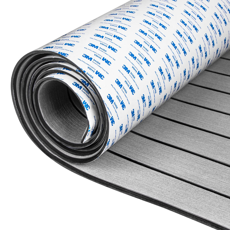 OCEANBROAD EVA Foam Boat Flooring with 3M Adhesive Backing Marine Self-Adhesive Decking 96''x45.6''/36''/28.8''/16.8'', 48''x16.8'' Faux Teak Sheet for Jon Boats Swim Platform Helm Pad RV Floor | Double-layer, Non-Slip, 6 mm Thick Eva Foam, Multiple Si...