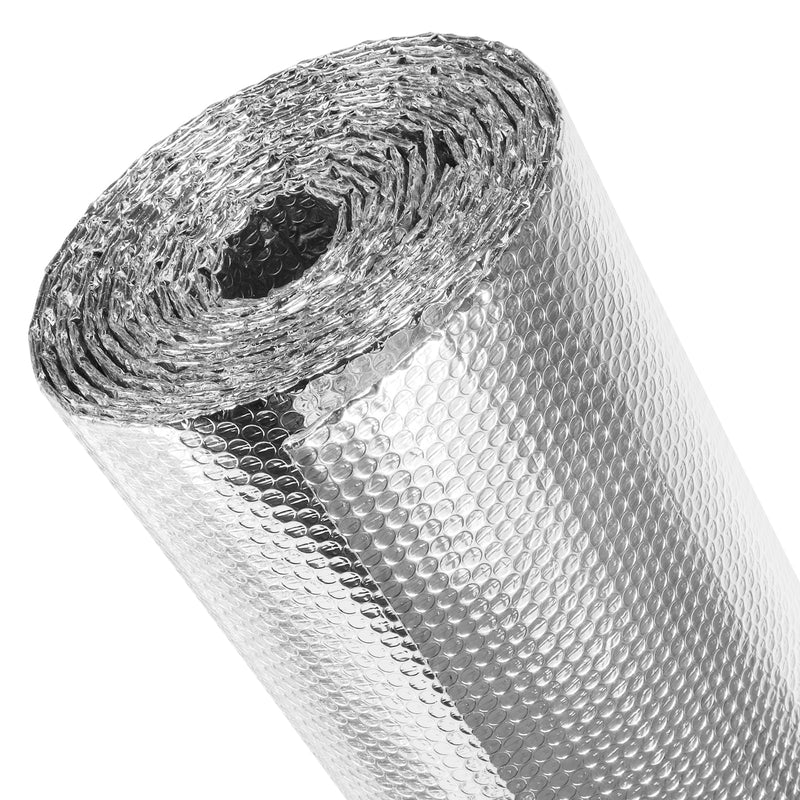 fowong Reflective Window Insulation Roll, 59"x99" Window Insulation Kit for Winter, Thermal RV Reflcetive Aluminum Foil Bubble Heat Shield Radiant Barrier for Garage, Roof, Attic 59" x 99" X 3mm
