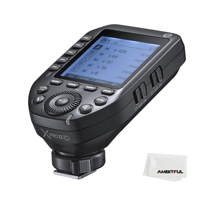 GODOX XproII-C 2.4G TTL Wireless Flash Trigger XProIIC Trigger Autoflash 1/8000s HSS Large LCD Screen 32 Channels 16 Groups Replacement for Canon Cameras