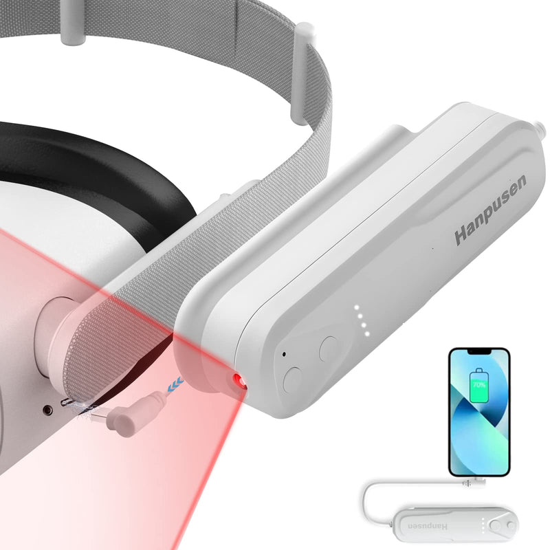Hanpusen Battery Pack with Ir Light for Oculus Quest 2, Ir Illuminator Infrared Light with 5000mAh Charger for Quest 2 Accessories, Enhance Tracking in Dark Extended 2-4 Hours Play Time 5000mAh + Ir Light