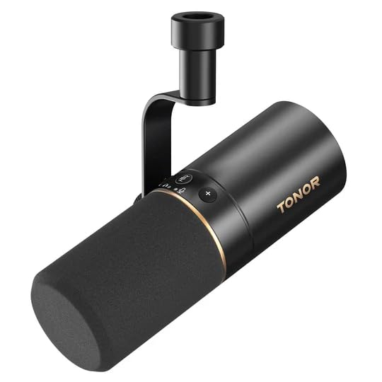 TONOR Dynamic Microphone, XLR/USB Microphone for Podcast, Recording, Streaming, Gaming, XLR Cardioid Studio Mic with Quick Mute, 3.5mm Headphone Jack, Volume Control, TD510 Black