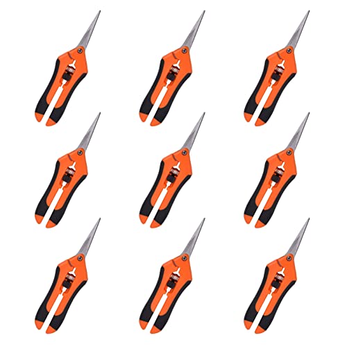 GROWNEER 9 Packs Pruning Shears Gardening Hand Pruning Snips with Straight Stainless Steel Precision Blades