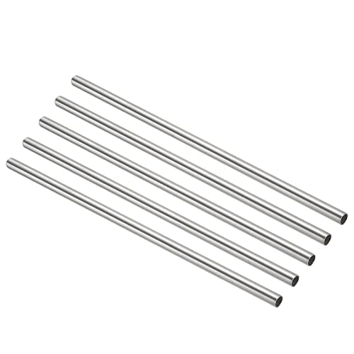 PATIKIL Stainless Steel Tube Diameter 6 mm, 200 mm Immersion Sleeve Protective Tube Sleeves for Temperature Sensors Pack of 5