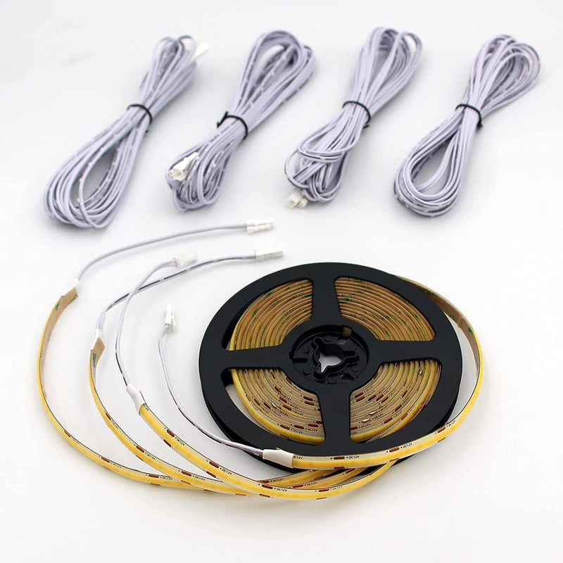 4 Pack Cuttable COB LED Strip Lights with 16.4ft Long Extension Cable Used for Indoor LED Stair Lights (60 inch, Cool White 6000K) 60 Inch