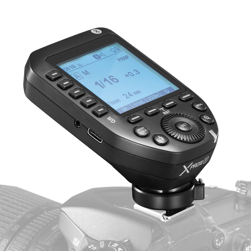 Godox XproII-F TTL Wireless Flash Trigger Transmitter Compatible for Fujifilm Cameras,2.4G X System 1/8000s HSS Trigger for Fuji, (XproII-F)