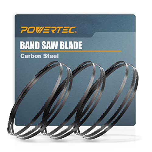 POWERTEC 70-1/2 Inch Bandsaw Blades, 1/2" x 14 TPI Band Saw Blades for Sears Craftsman 21400 and Rikon 10-305, 10-3061 10" Band Saw for Woodworking, 3 Pack (13184-3PV) 70.5 inch x 1/8" x 14 TPI (3PCs)