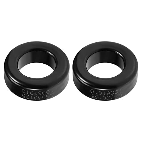 YOKIVE 2 Pieces Toroid Core Ferrite Ring Black Grey 27.3 mm x 14.2 mm x 11 mm | Iron powder inductor ferrite rings, good for power converters