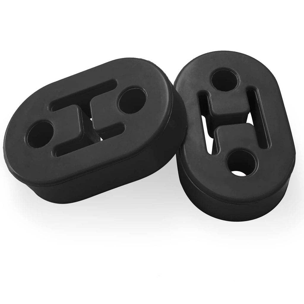 2Pcs Exhaust Hanger Rubber 2 Holes Adjustable Insulator Bushing Rubber Insulator High Density & Anti-Corrosion Rubber Universal for Car/Truck/Jeep/SUV (Black) grayblack