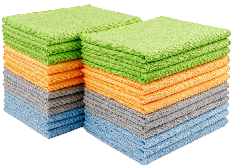 AIDEA Microfiber Cleaning Cloth 24 Pack, 12inx16in Microfiber Towel for Cars, Soft & Absorbent Microfiber Towels, Lint Free Cleaning Cloth, Premium Wash Cloth for House, Kitchen, Car, Shop Towels Multicolor 24 Pack-12 inch x 16 inch