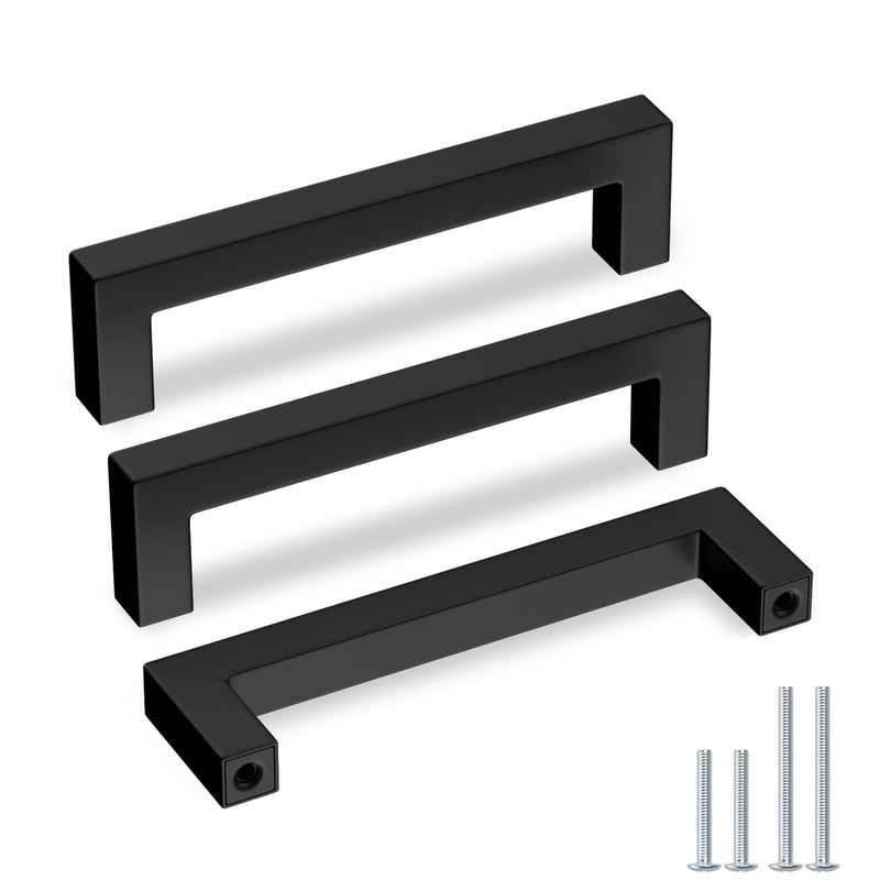 Goldenwarm 10 Pack Black Cabinet Pulls 5in Drawer Pulls Modern Kitchen Cabinet Handles Black Dresser Stainless Steel Hardware 5in Hole Centers