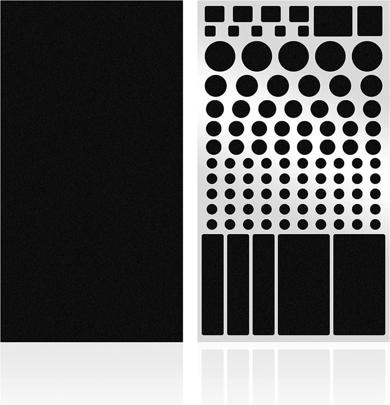 FLANCCI Light Blocking Stickers, Light Dimming Filters, (2 Sheets) Dimming Sheets for Blackout Routers, LED Covers Blackout, Dimming 80% ~ 100% of LED Lights (2Sheets = 1 Cut Out + 1 Uncut) 2 Sheets 90%