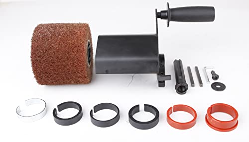 Aidelife Synthetic Fibre Abrasive Brush Drum for Grinding Machine Renovator,for Flat Metal and Wood Surfaces and for Satin Finishing of Unpainted Metals Ø120x100, Wire Drawing Machine attachment