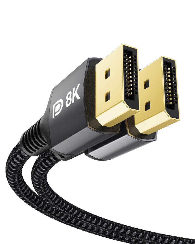 Stouchi DisplayPort Cable 1.4, 8K 6.6FT DP Cable 32.4Gbps 8K@60Hz HBR3 4K@60Hz/144Hz/120Hz 5K@60Hz 1080P@240Hz Support FreeSync G-Sync HDR10 Display Port for Gaming Monitor Graphics Card 6.6 FT 8K-Grey