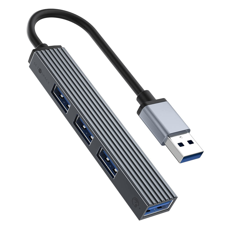 USB Hub for Laptop, SETMSPACE USB Splitter for Laptop Aluminum USB A, Multiple USB Port for Laptop Data Transfer, USB Port Expander for Laptop, PC, PS4